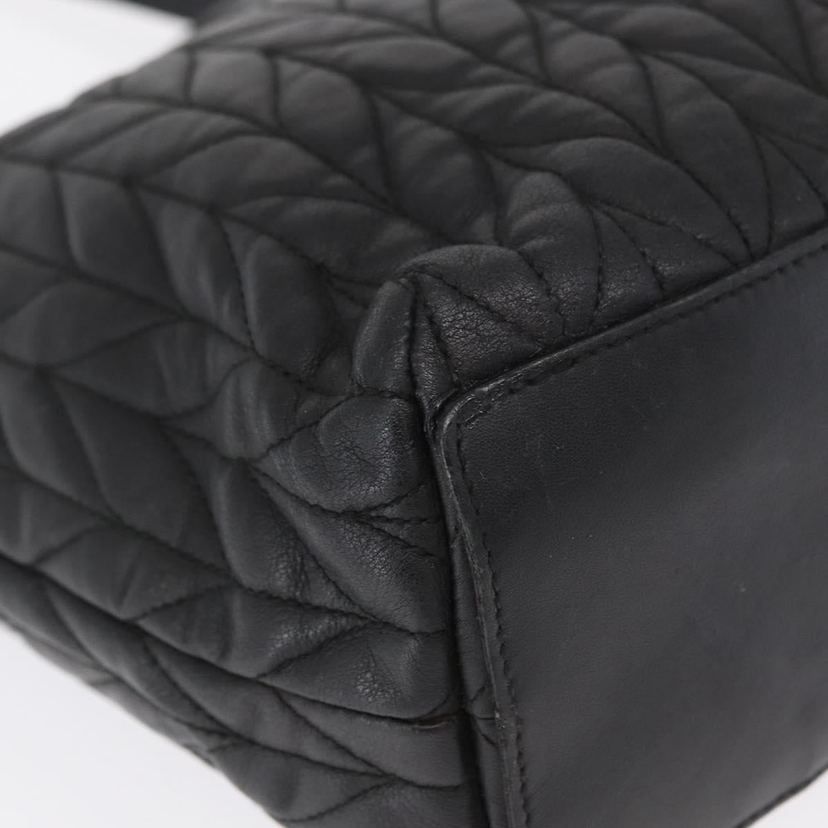 GUCCI Tote Bag Leather Black Gold 002 1099 Auth 166099