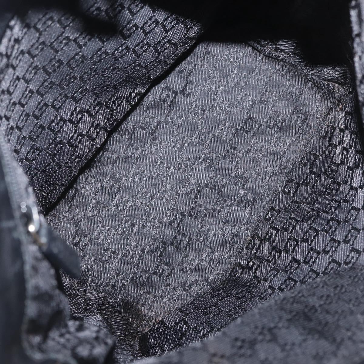 GUCCI Tote Bag Leather Black Gold 002 1099 Auth 166099