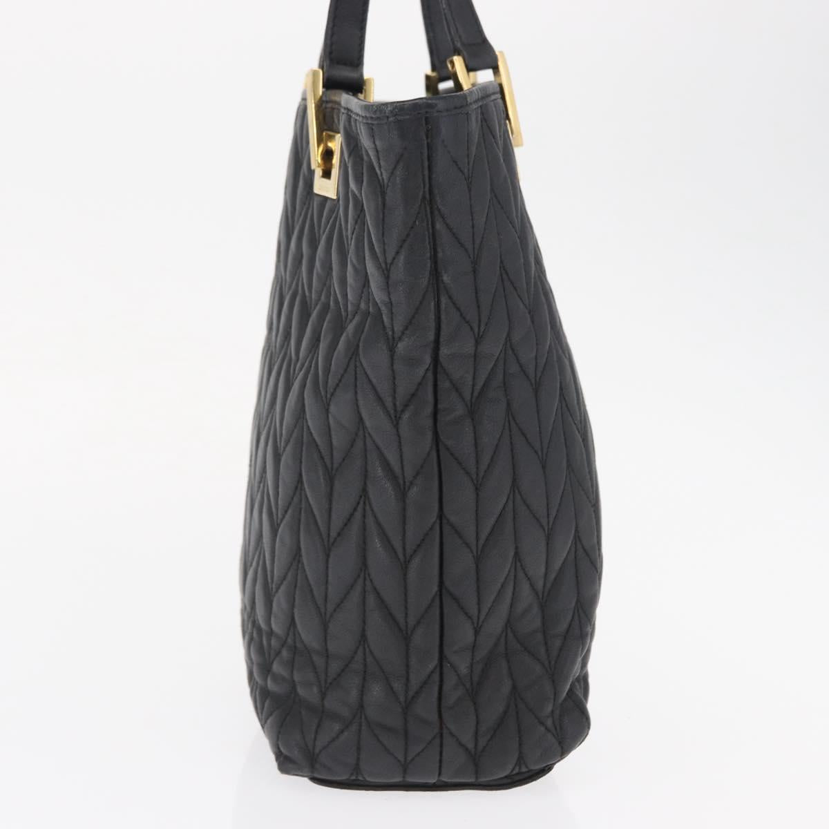 GUCCI Tote Bag Leather Black Gold 002 1099 Auth 166099