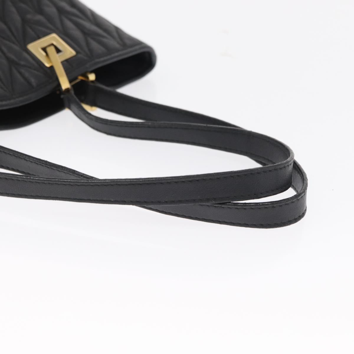 GUCCI Tote Bag Leather Black Gold 002 1099 Auth 166099