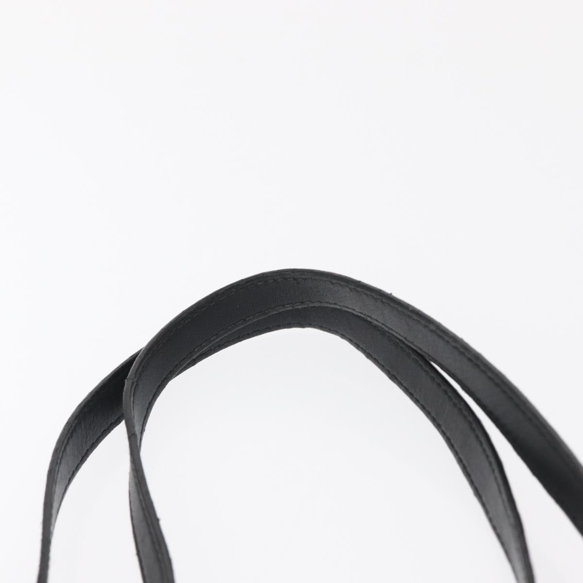 GUCCI Tote Bag Leather Black Gold 002 1099 Auth 166099