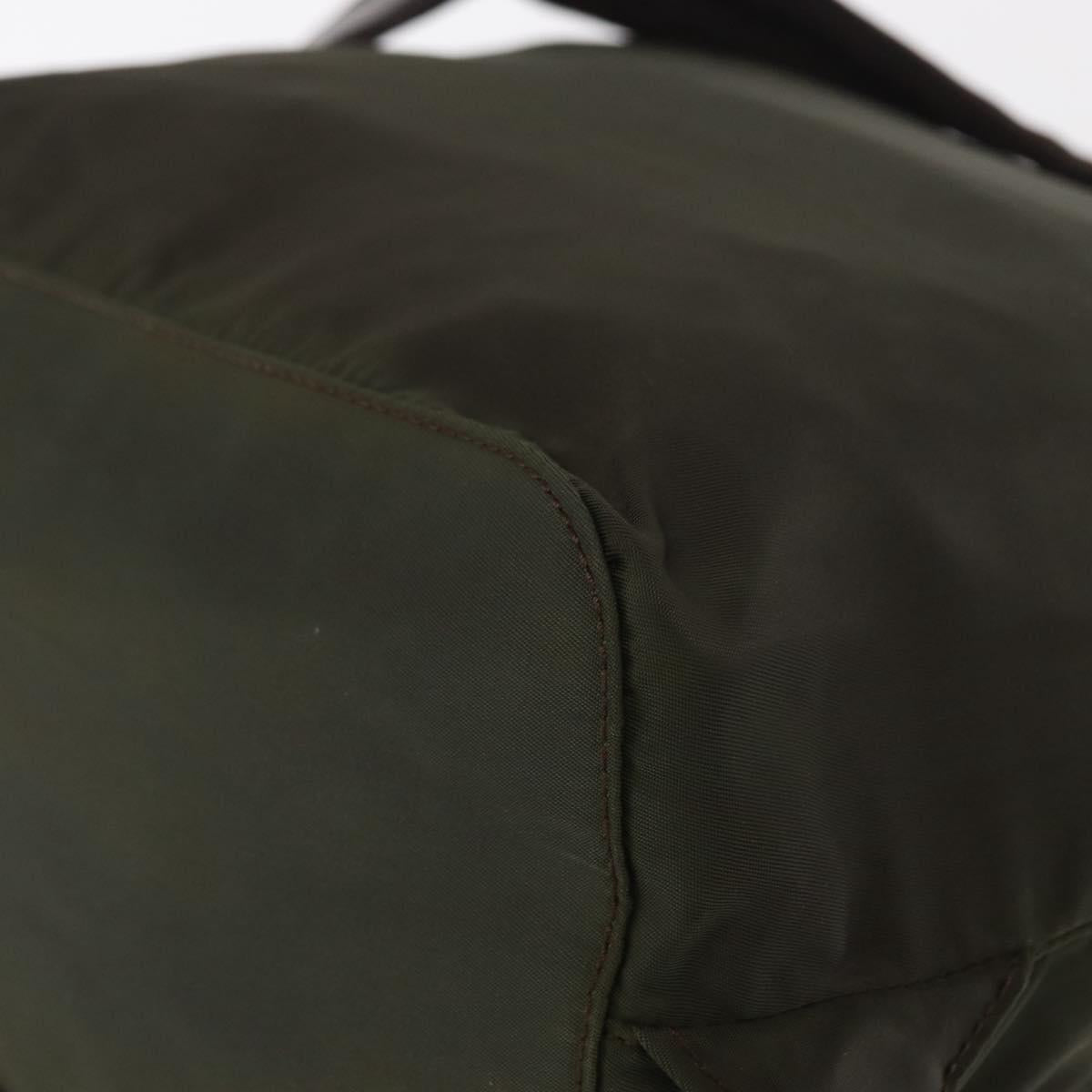 PRADA Backpack Nylon Khaki Silver Auth 166105