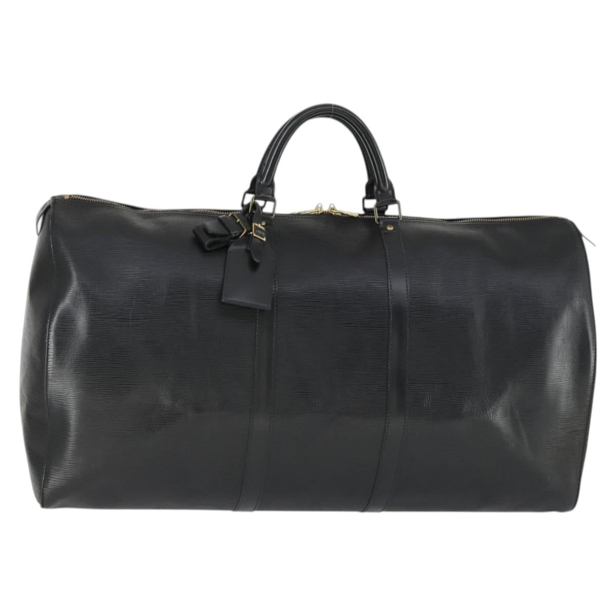 LOUIS VUITTON Epi Keepall 60 Boston Bag Black M42942 LV Auth 166113