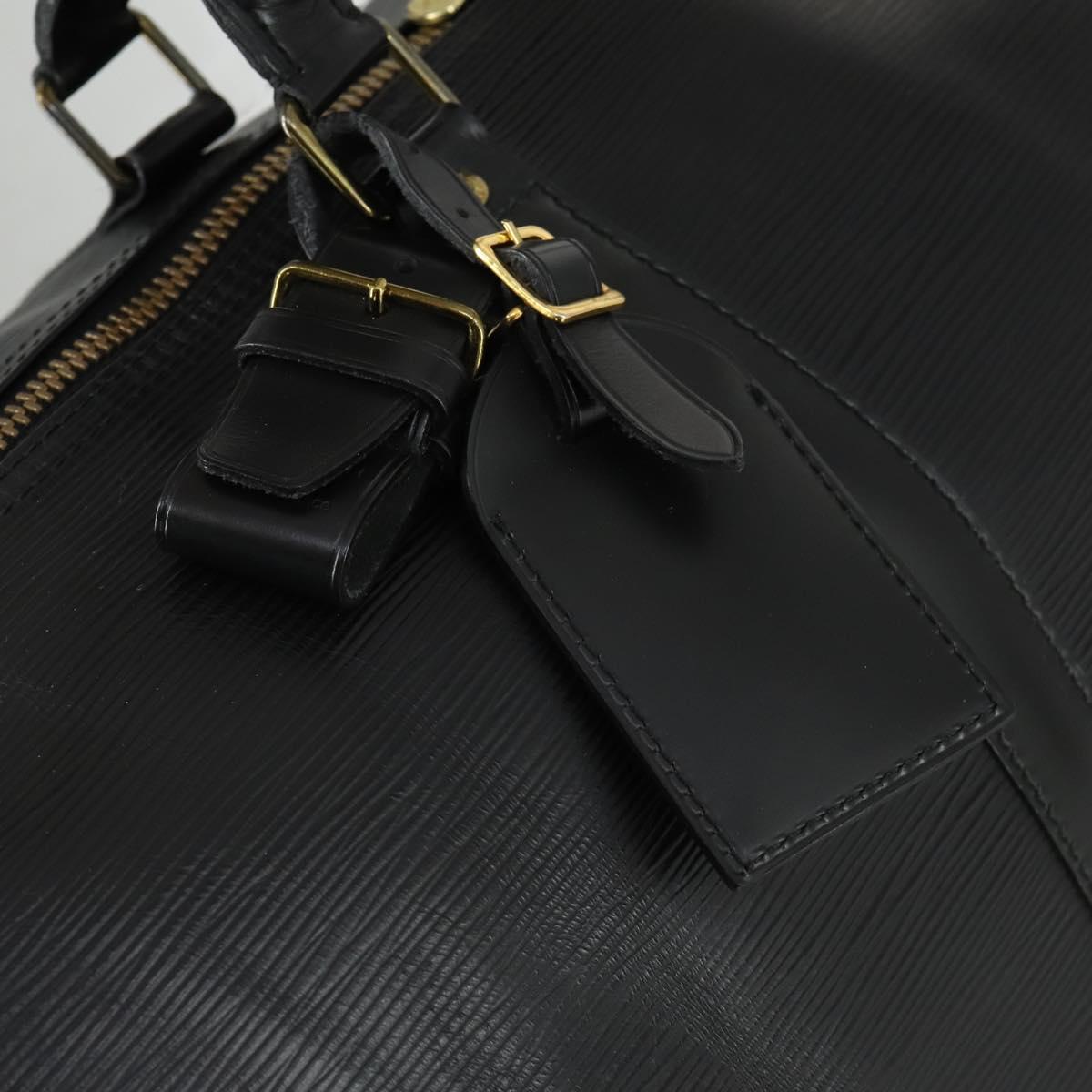 LOUIS VUITTON Epi Keepall 60 Boston Bag Black M42942 LV Auth 166113