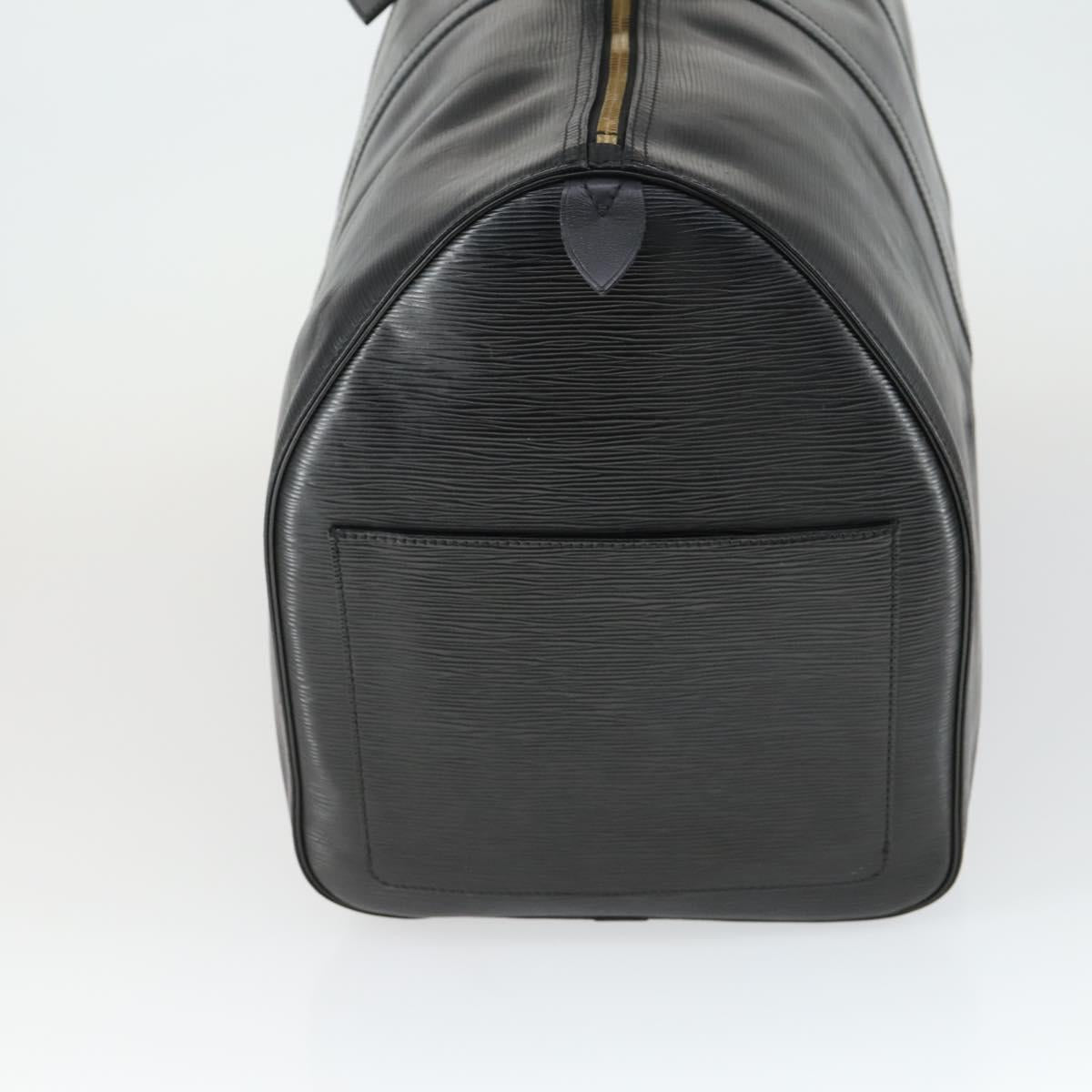 LOUIS VUITTON Epi Keepall 60 Boston Bag Black M42942 LV Auth 166113