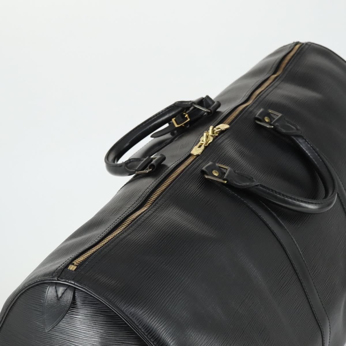LOUIS VUITTON Epi Keepall 60 Boston Bag Black M42942 LV Auth 166113