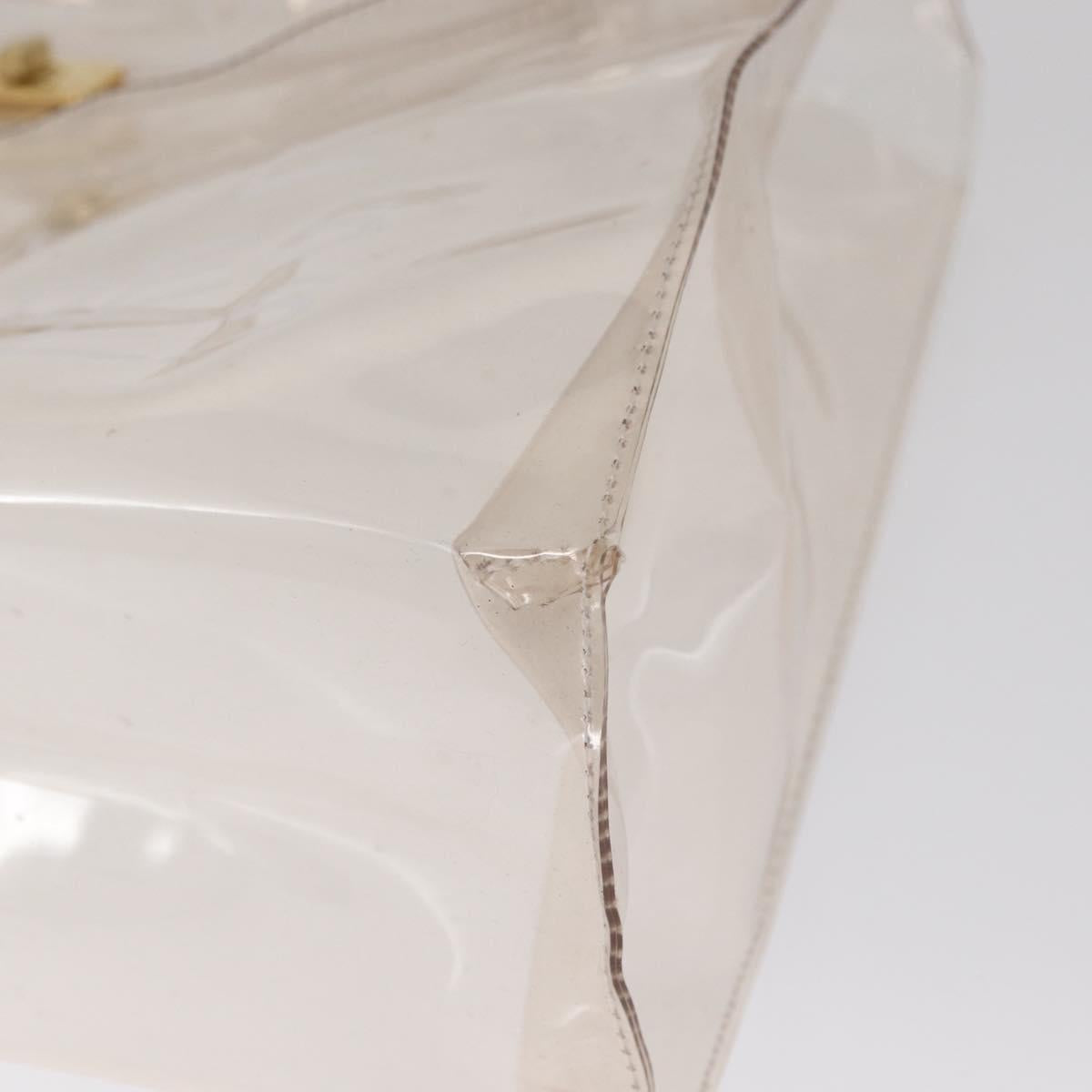 HERMES Vinyl Kelly Hand Bag Vinyl Clear Auth 166116