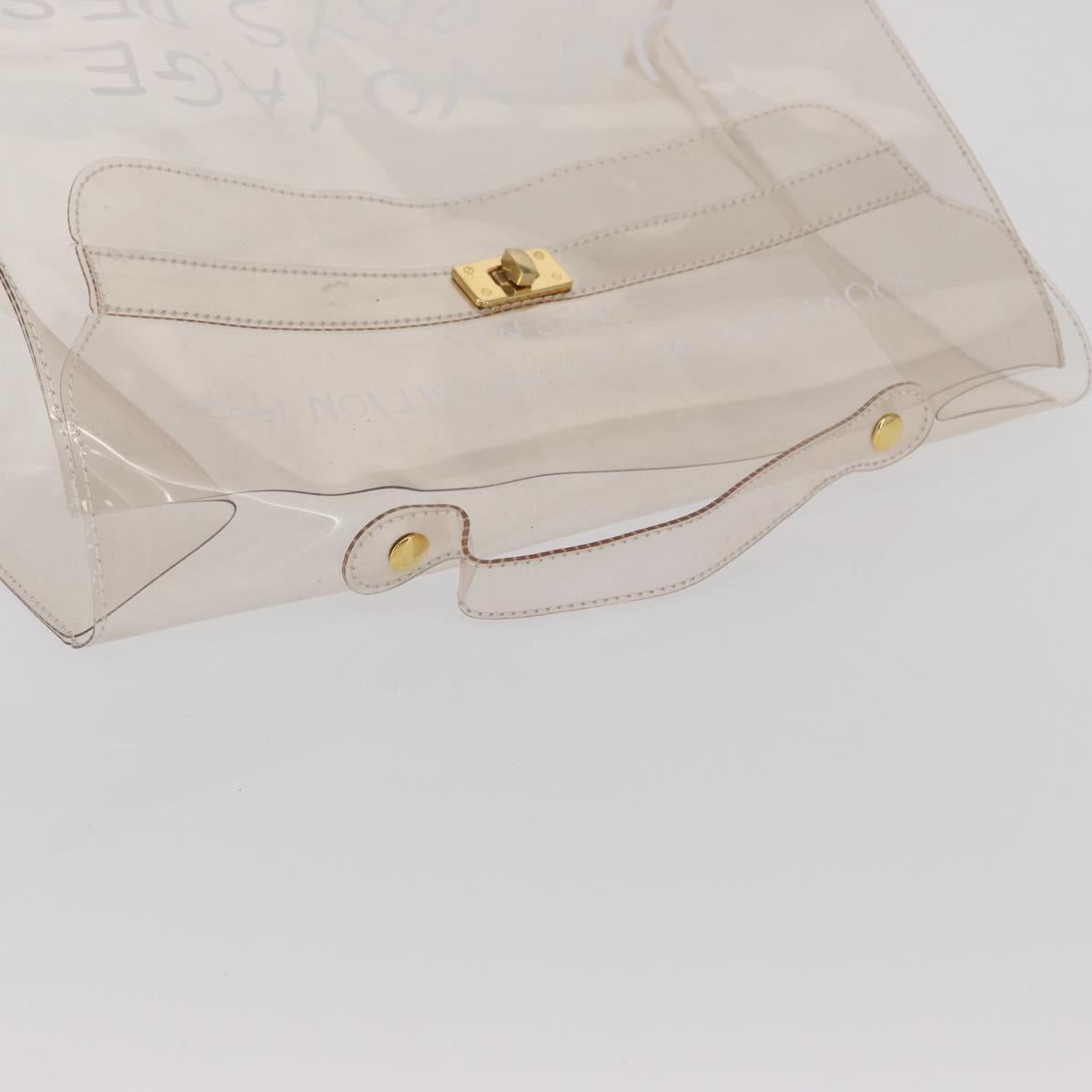 HERMES Vinyl Kelly Hand Bag Vinyl Clear Auth 166116