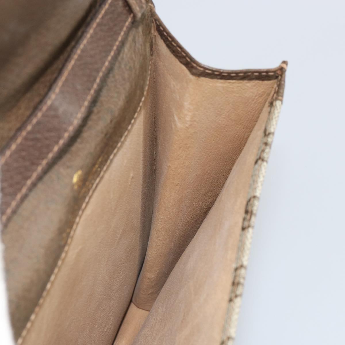 GUCCI GG Supreme Web Sherry Line Shoulder Bag PVC Beige Gold Auth 166128