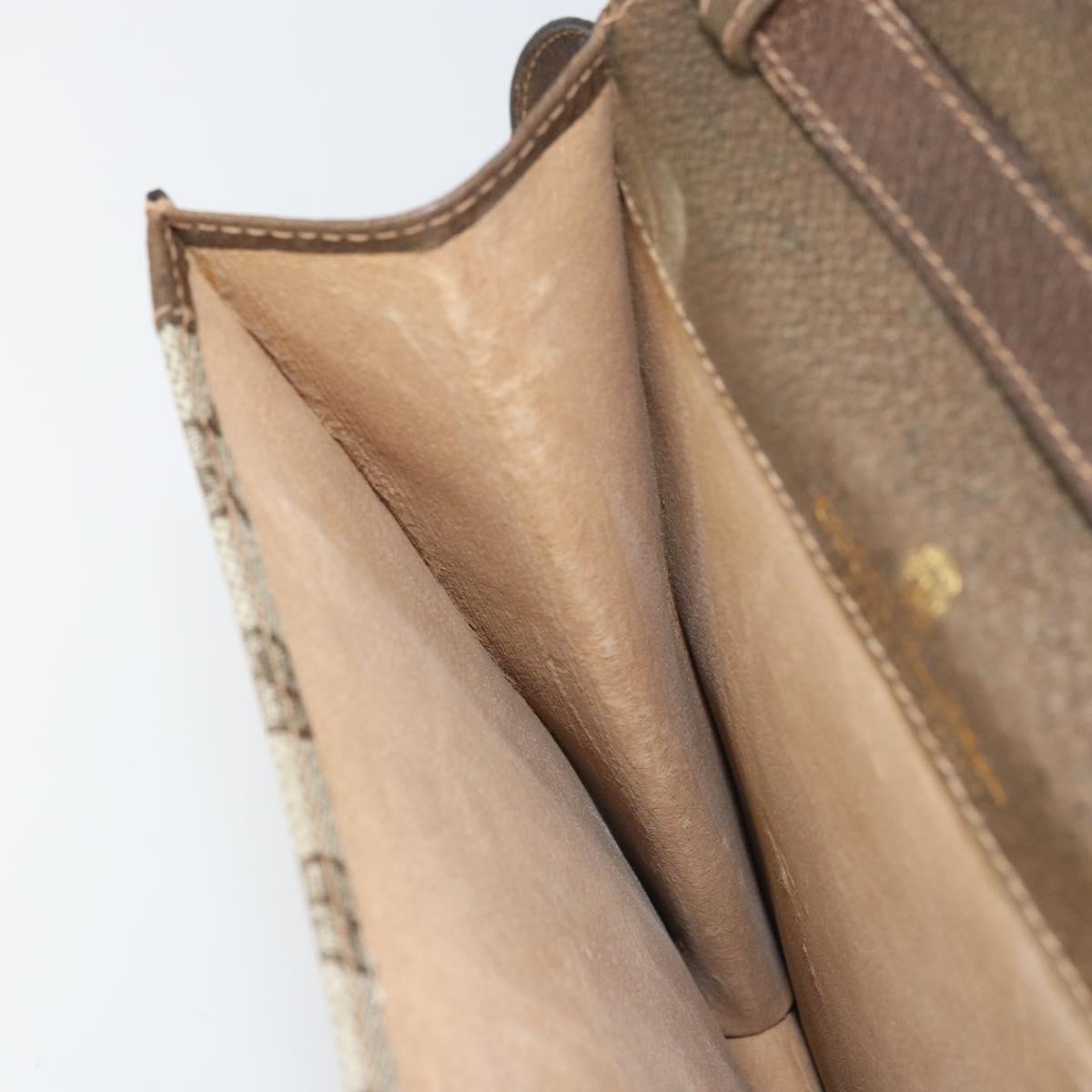 GUCCI GG Supreme Web Sherry Line Shoulder Bag PVC Beige Gold Auth 166128