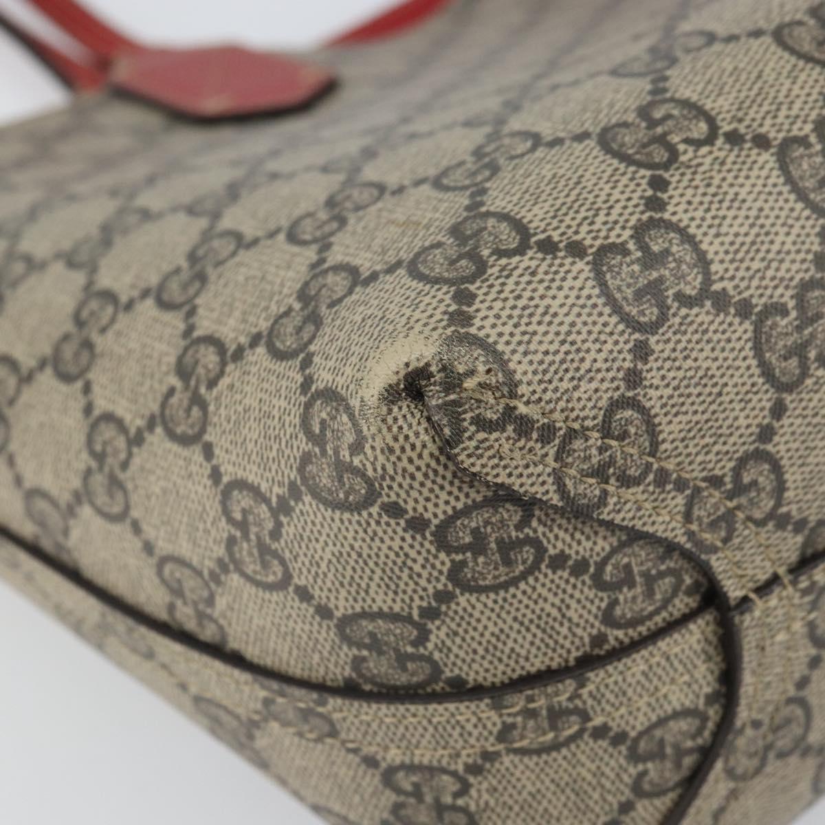 GUCCI GG Supreme Tote Bag PVC Beige 372613 Auth 166129