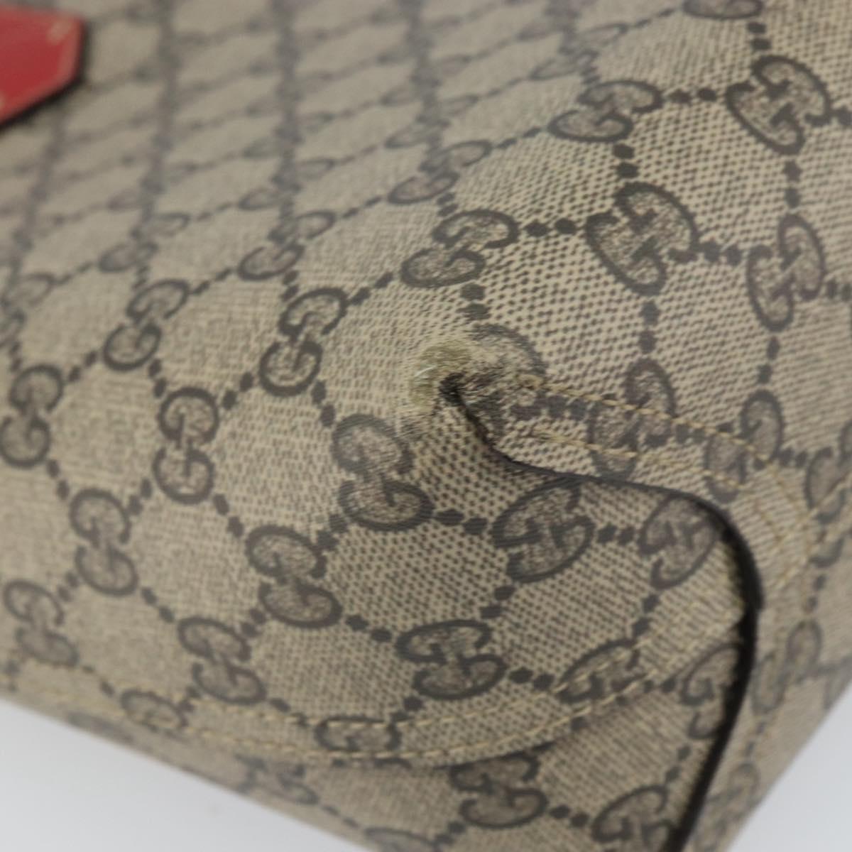 GUCCI GG Supreme Tote Bag PVC Beige 372613 Auth 166129