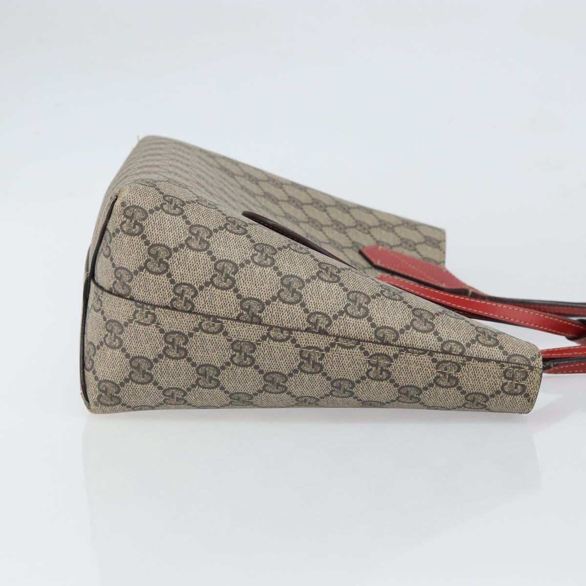GUCCI GG Supreme Tote Bag PVC Beige 372613 Auth 166129