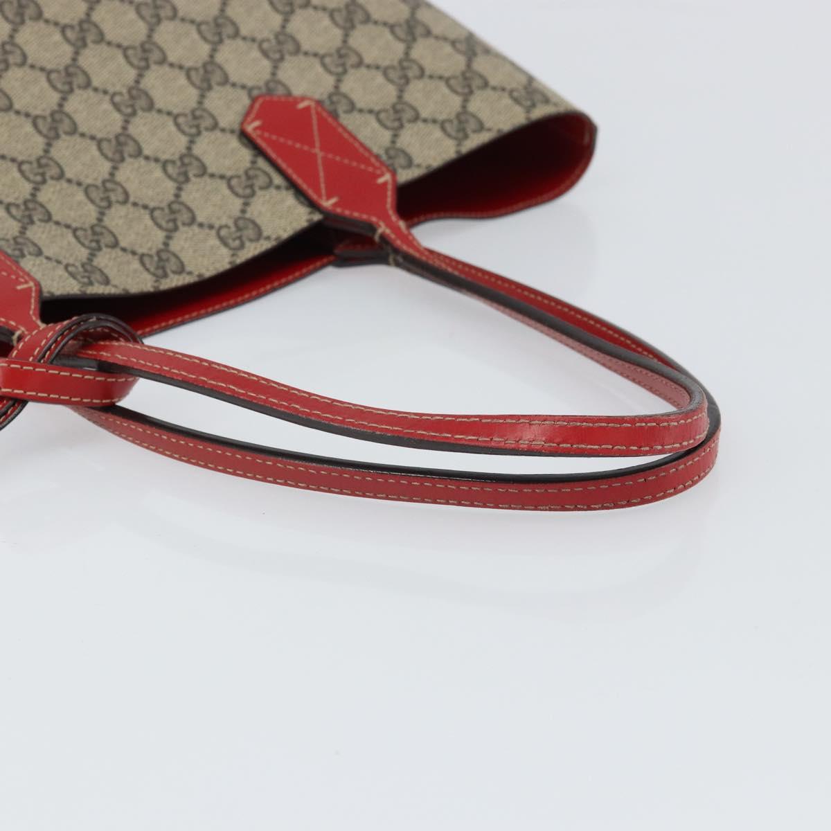 GUCCI GG Supreme Tote Bag PVC Beige 372613 Auth 166129