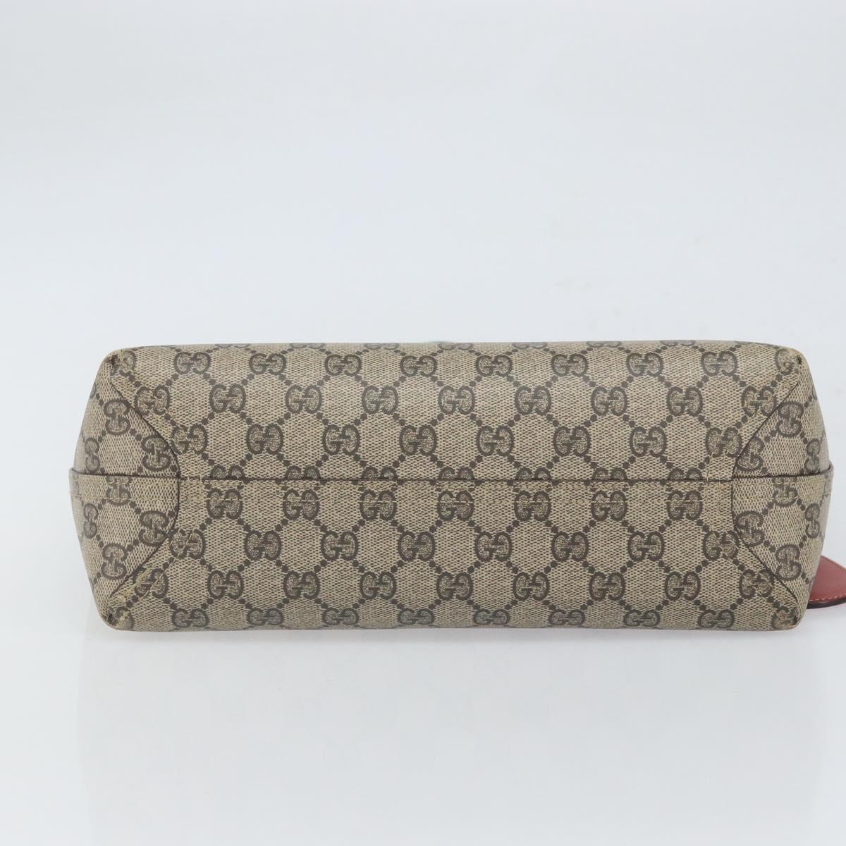GUCCI GG Supreme Tote Bag PVC Beige 372613 Auth 166129