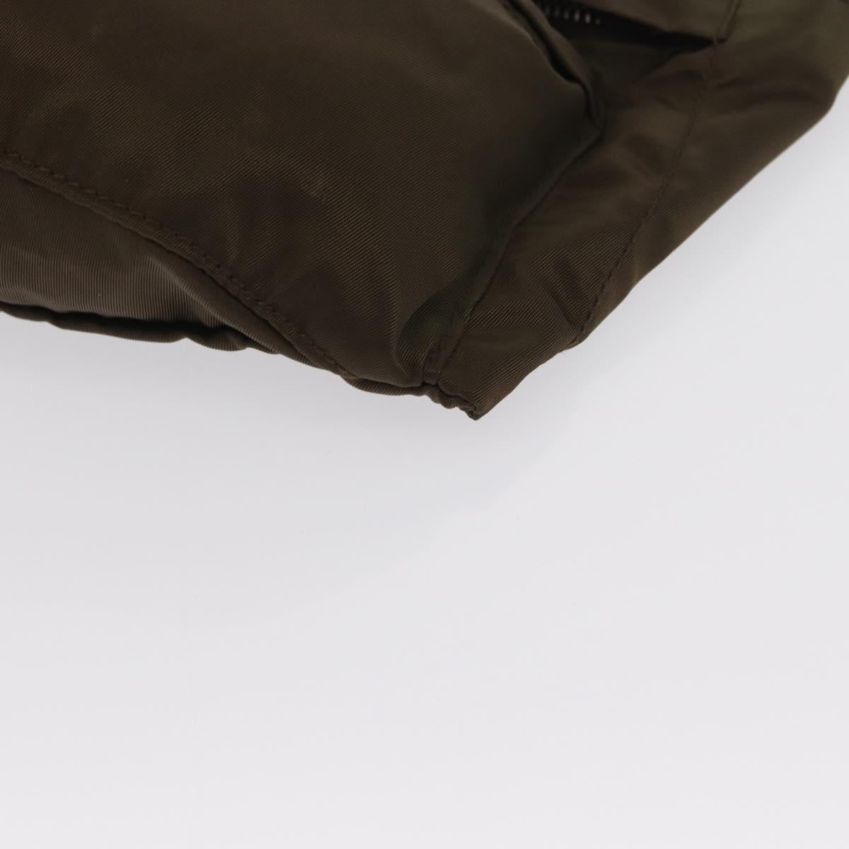 PRADA Waist bag Nylon Khaki Silver Auth 166167