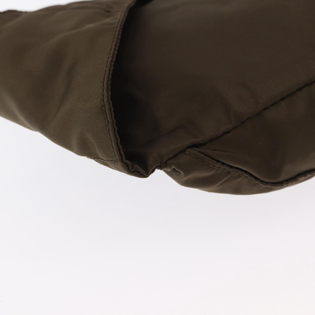 PRADA Waist bag Nylon Khaki Silver Auth 166167