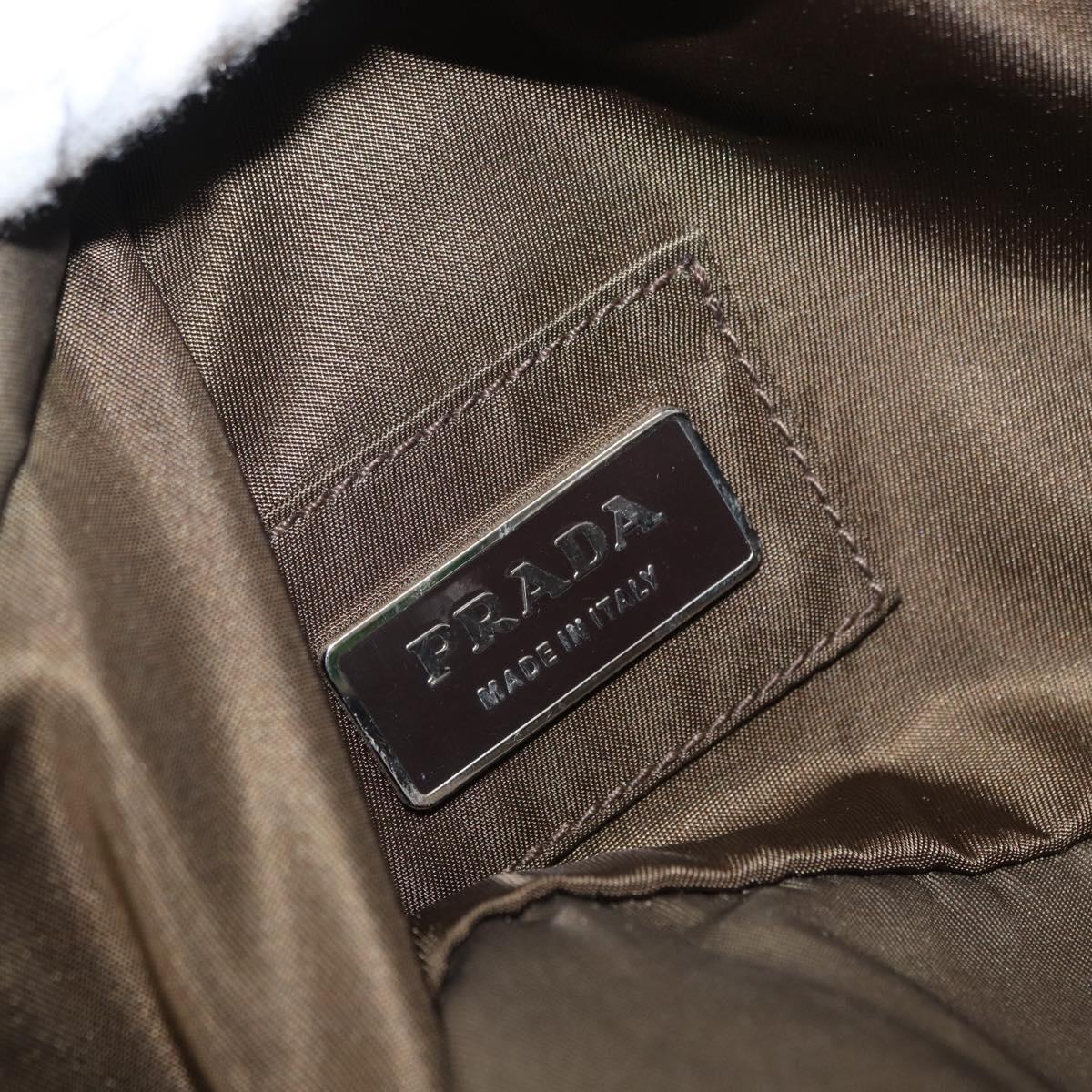 PRADA Waist bag Nylon Khaki Silver Auth 166167