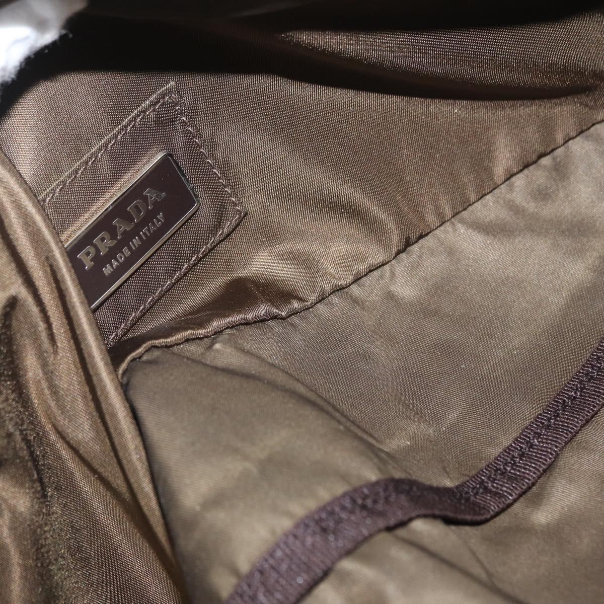 PRADA Waist bag Nylon Khaki Silver Auth 166167