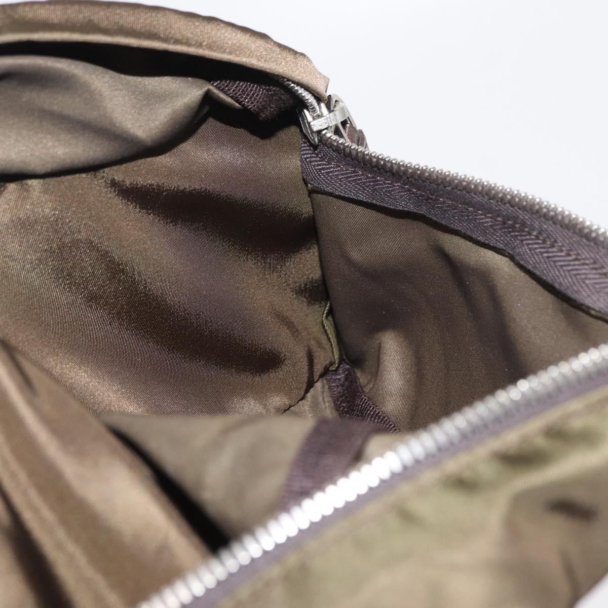 PRADA Waist bag Nylon Khaki Silver Auth 166167