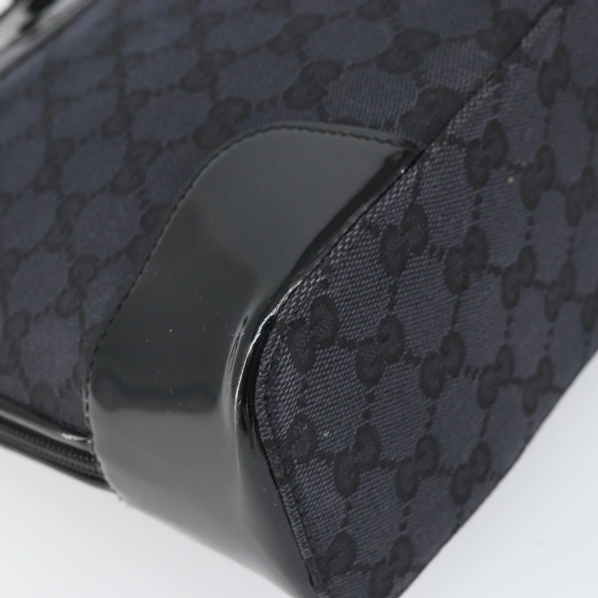 GUCCI GG Canvas Tote Bag Black Silver 002 1122 Auth 166168