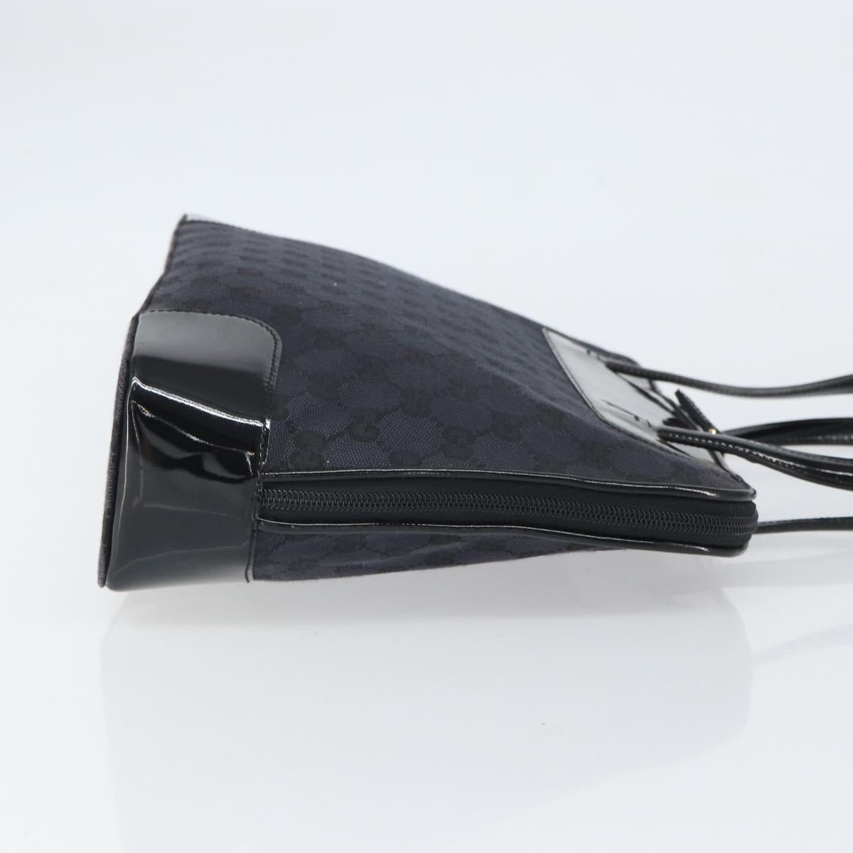 GUCCI GG Canvas Tote Bag Black Silver 002 1122 Auth 166168