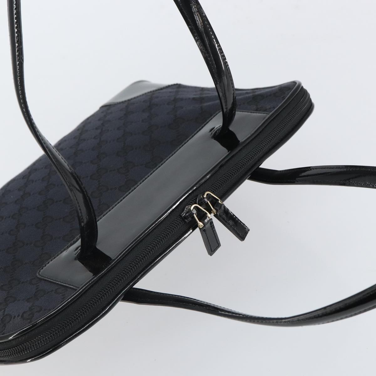 GUCCI GG Canvas Tote Bag Black Silver 002 1122 Auth 166168