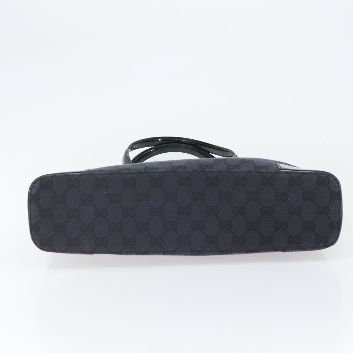 GUCCI GG Canvas Tote Bag Black Silver 002 1122 Auth 166168
