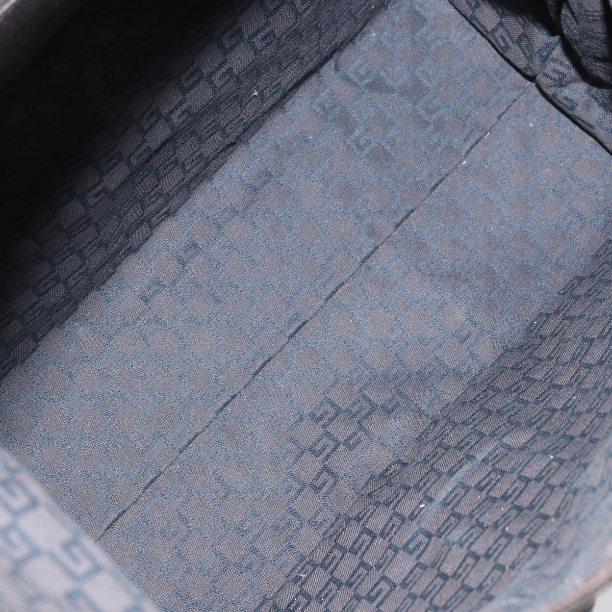 GUCCI GG Canvas Shoulder Bag Dark Brown Silver 105648 Auth 166181