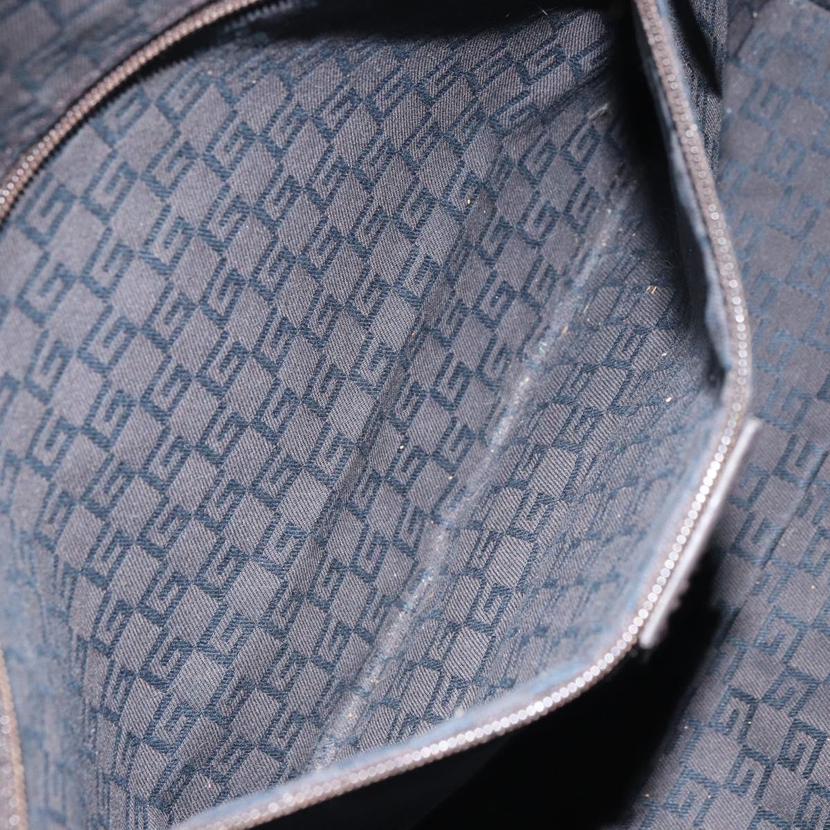 GUCCI GG Canvas Shoulder Bag Dark Brown Silver 105648 Auth 166181