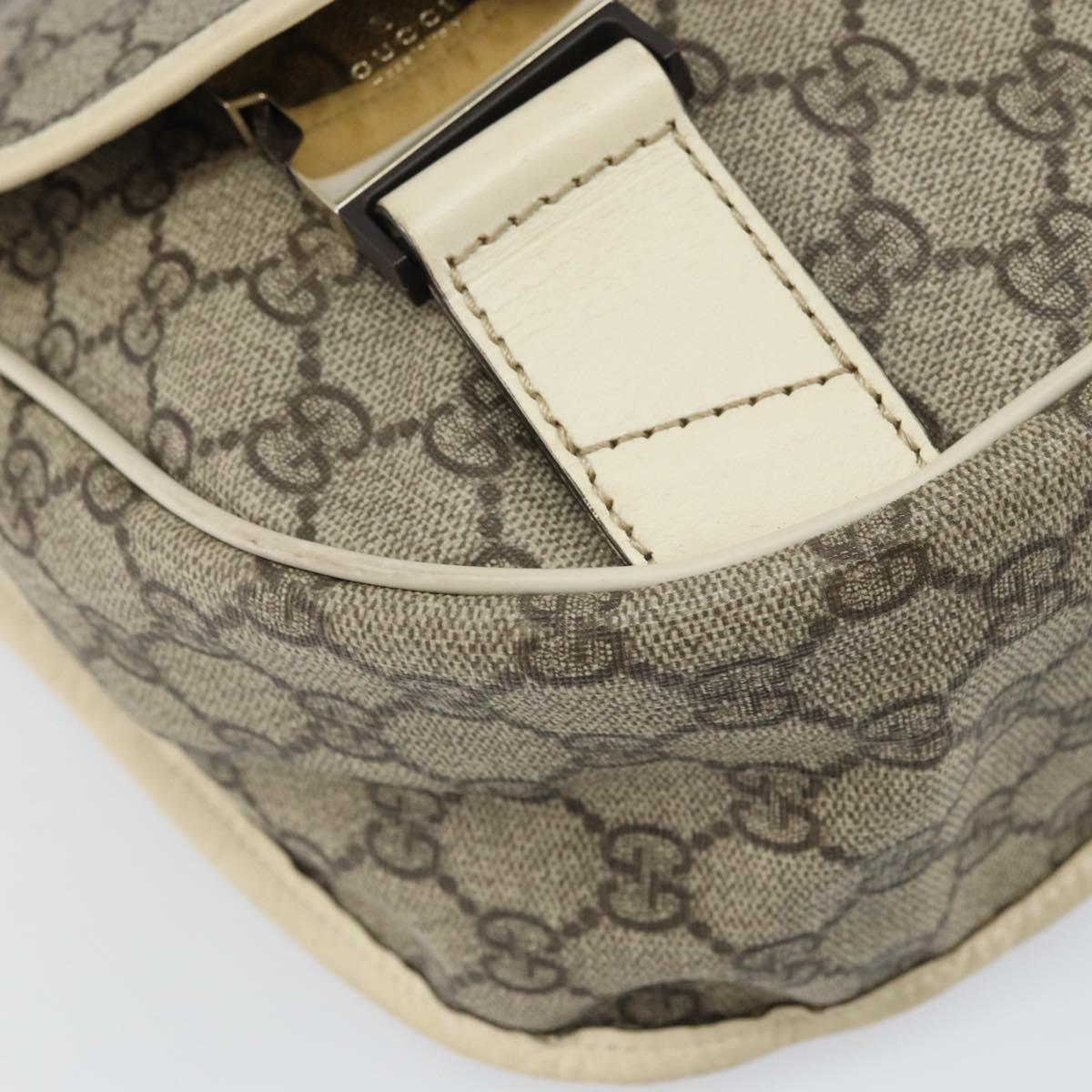 GUCCI GG Supreme Shoulder Bag PVC Beige Gold 201732 Auth 166189