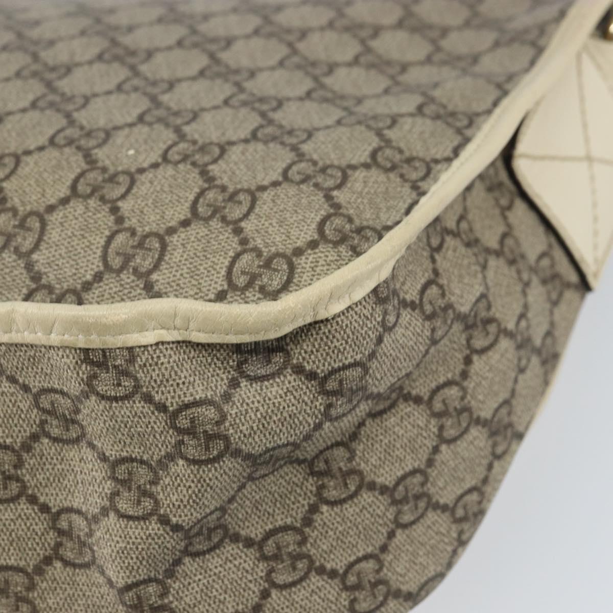 GUCCI GG Supreme Shoulder Bag PVC Beige Gold 201732 Auth 166189