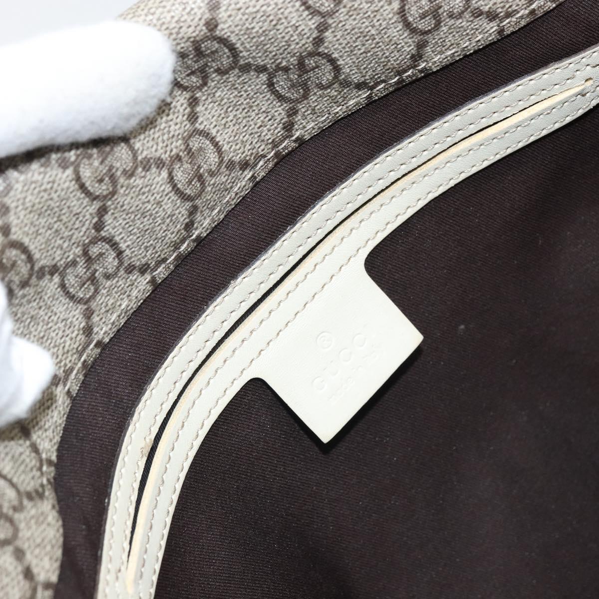 GUCCI GG Supreme Shoulder Bag PVC Beige Gold 201732 Auth 166189