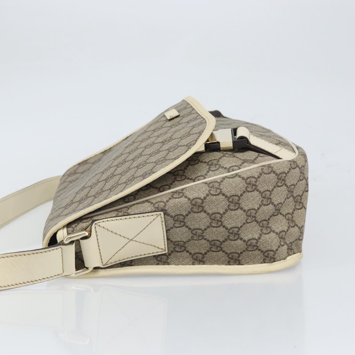 GUCCI GG Supreme Shoulder Bag PVC Beige Gold 201732 Auth 166189