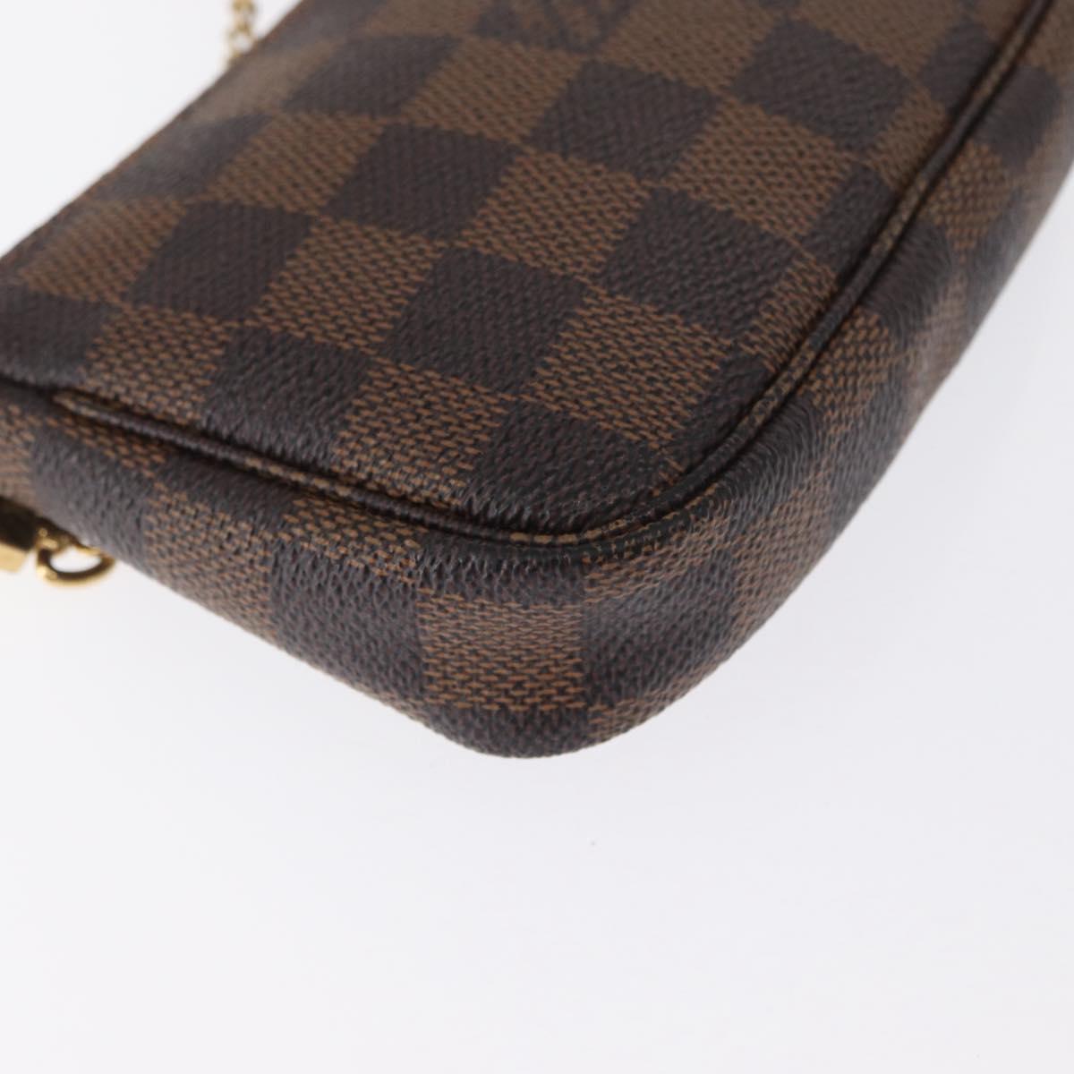 LOUIS VUITTON Damier Ebene Mini Pochette Accessoires Pouch N58009 Auth 166200A
