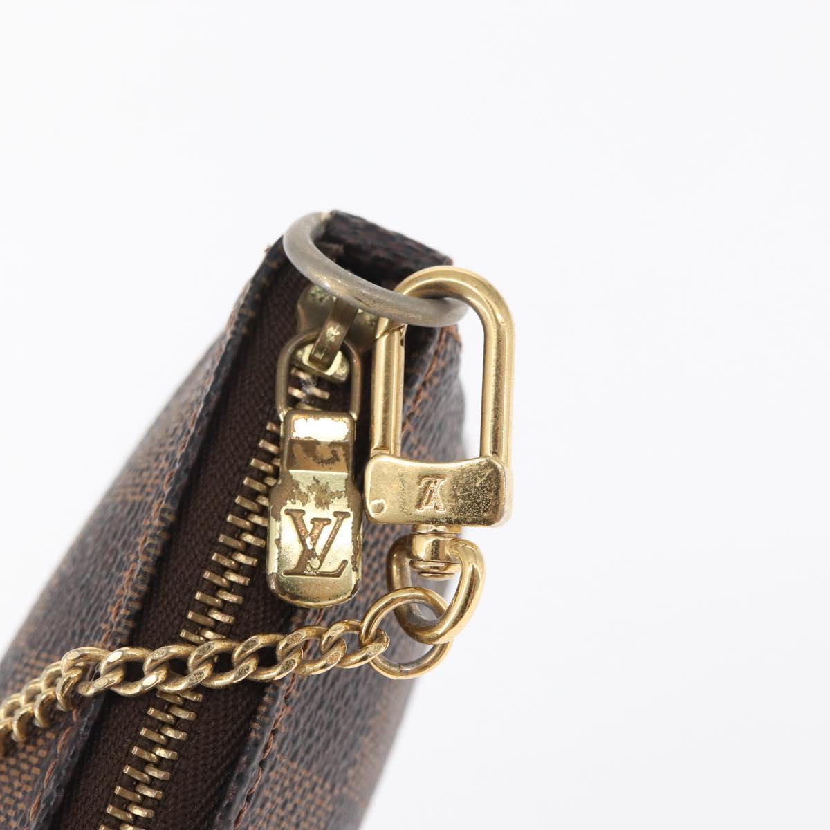 LOUIS VUITTON Damier Ebene Mini Pochette Accessoires Pouch N58009 Auth 166200A