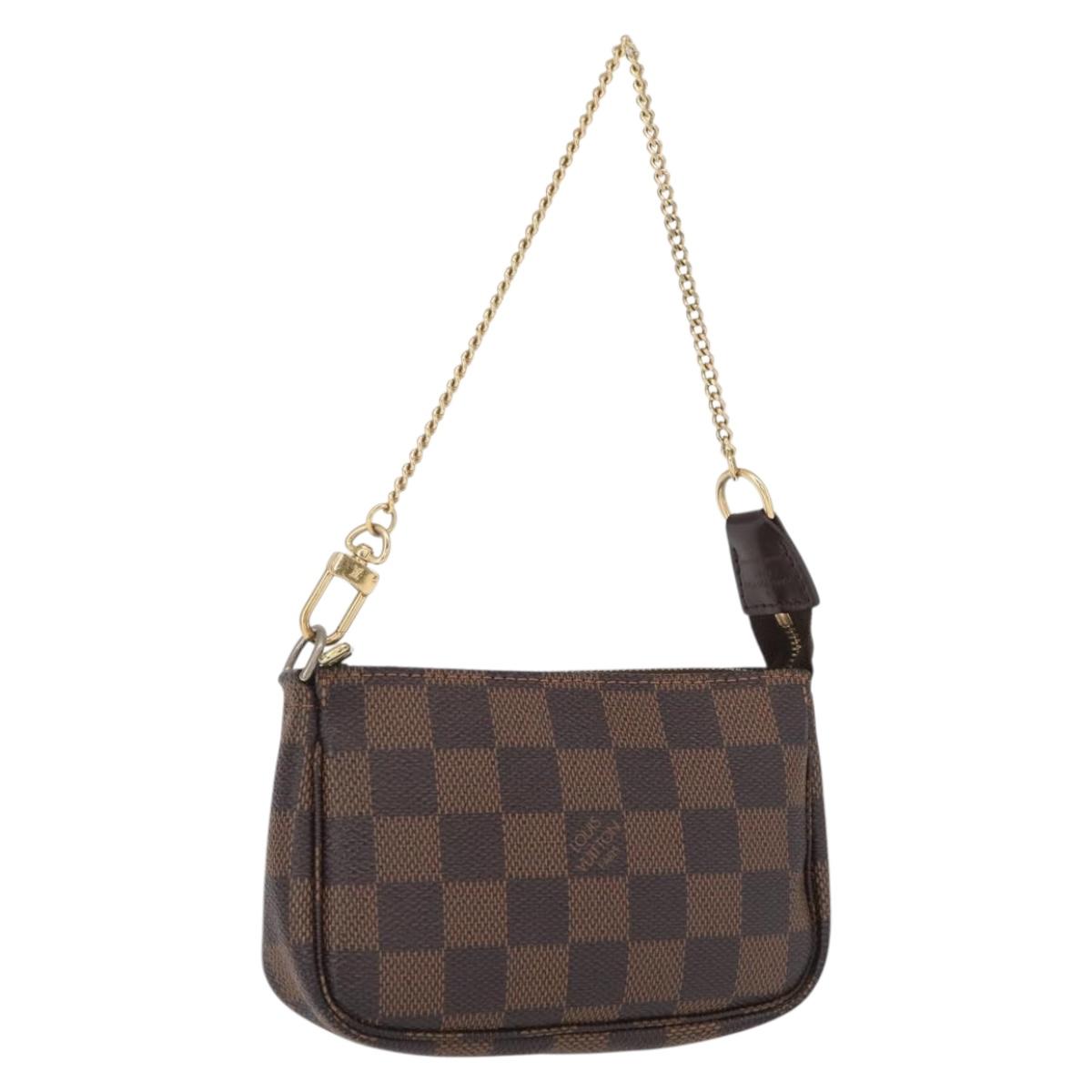 LOUIS VUITTON Damier Ebene Mini Pochette Accessoires Pouch N58009 Auth 166200A