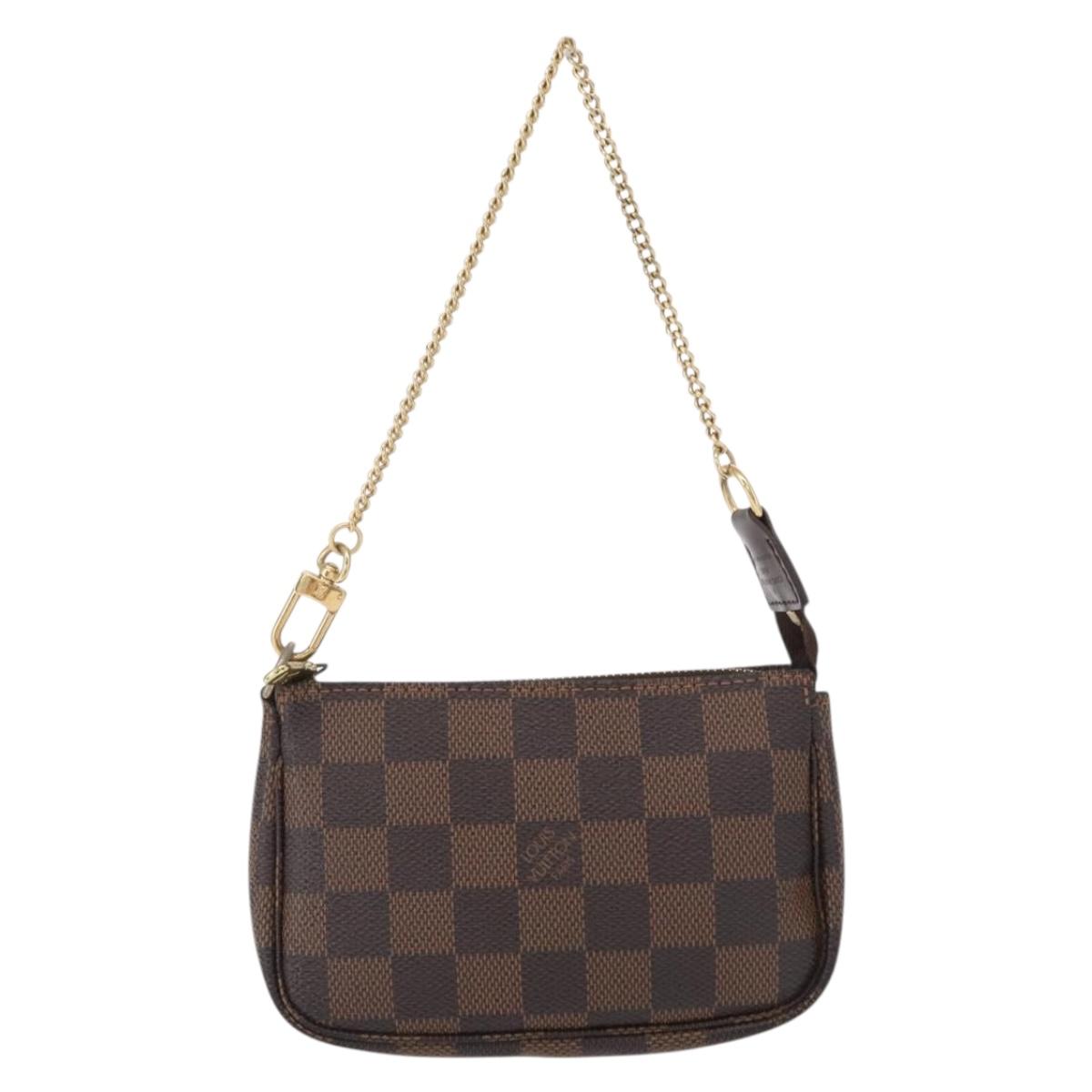 LOUIS VUITTON Damier Ebene Mini Pochette Accessoires Pouch N58009 Auth 166200A