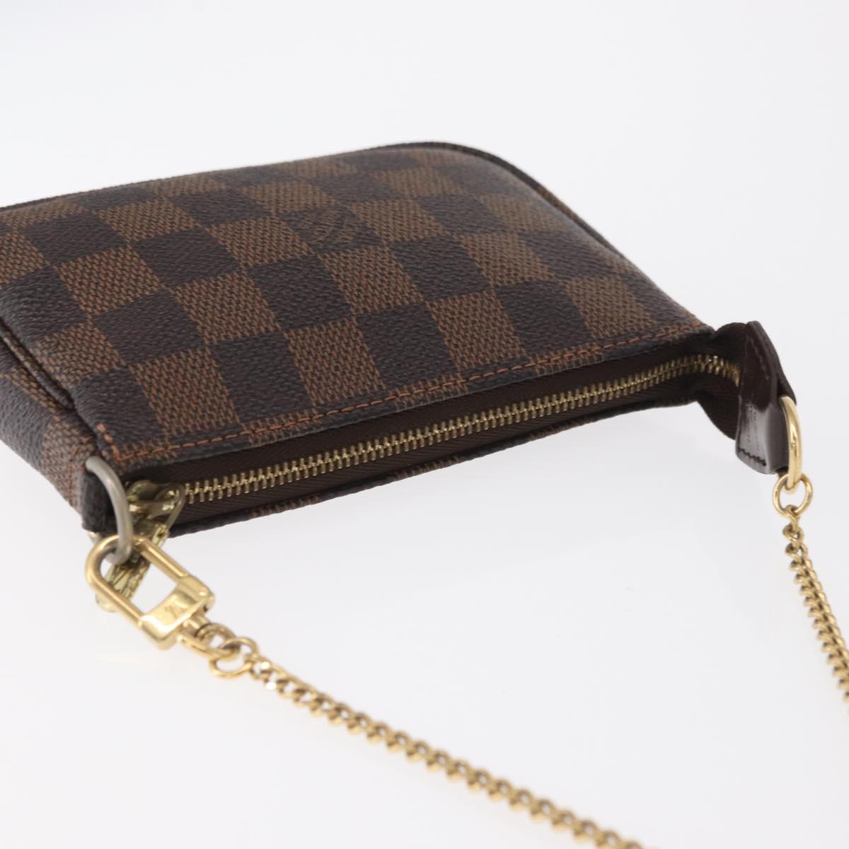LOUIS VUITTON Damier Ebene Mini Pochette Accessoires Pouch N58009 Auth 166200A