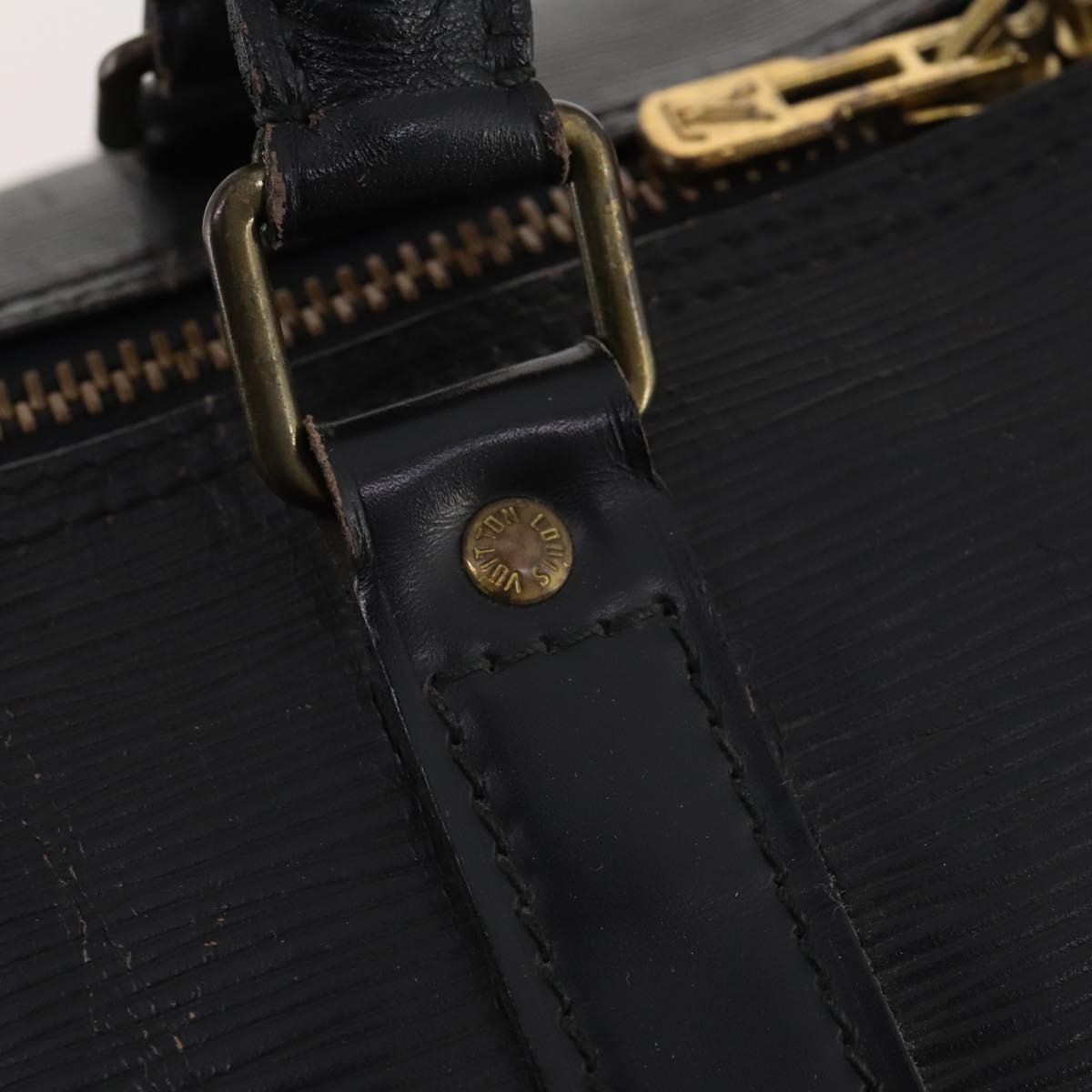 LOUIS VUITTON Epi Keepall 55 Boston Bag Noir Black M42952 LV Auth 166220