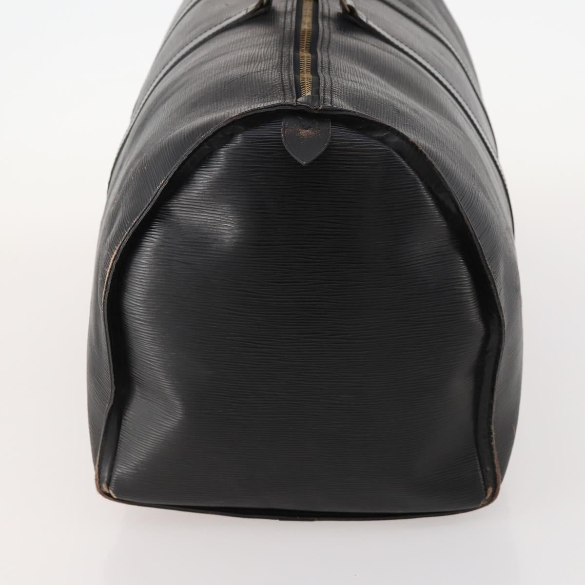 LOUIS VUITTON Epi Keepall 55 Boston Bag Noir Black M42952 LV Auth 166220