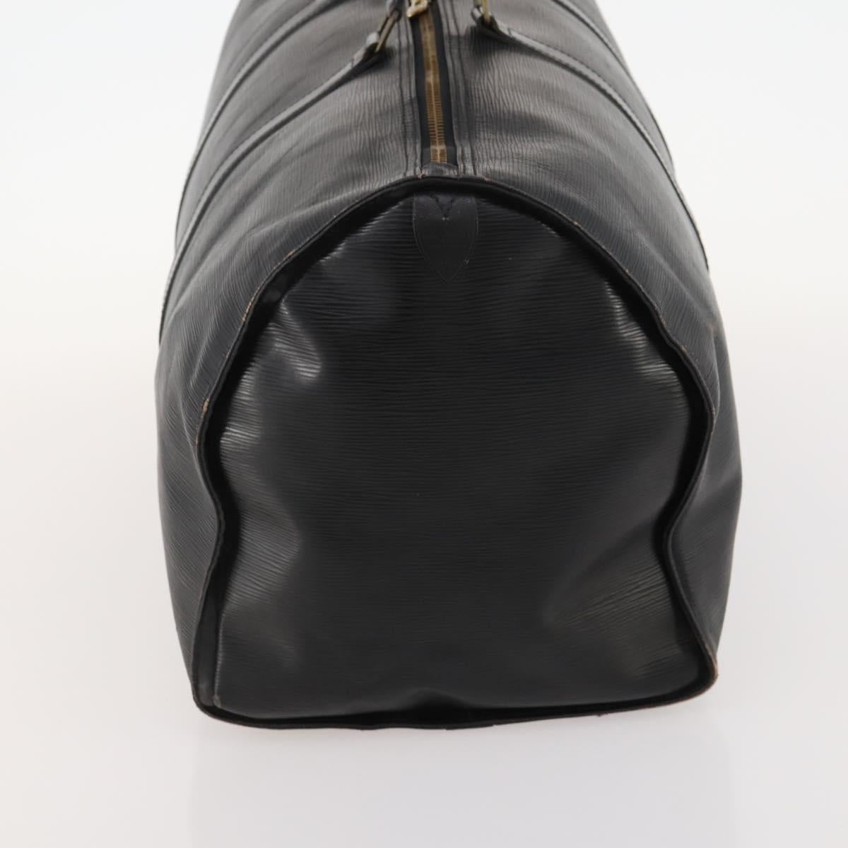 LOUIS VUITTON Epi Keepall 55 Boston Bag Noir Black M42952 LV Auth 166220