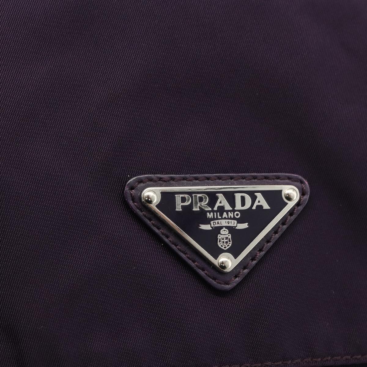 PRADA Shoulder Bag Nylon Purple Silver Auth 166221