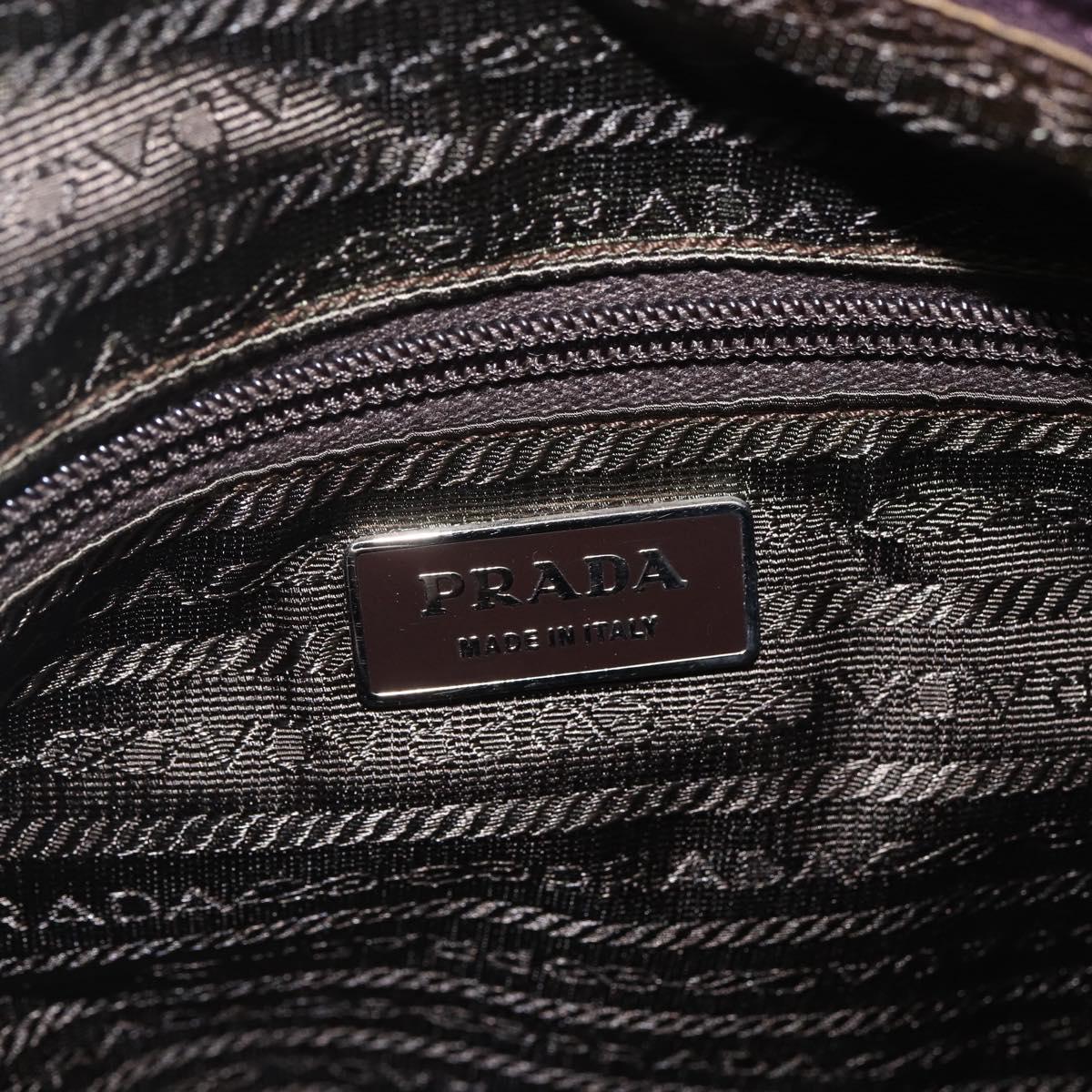 PRADA Shoulder Bag Nylon Purple Silver Auth 166221