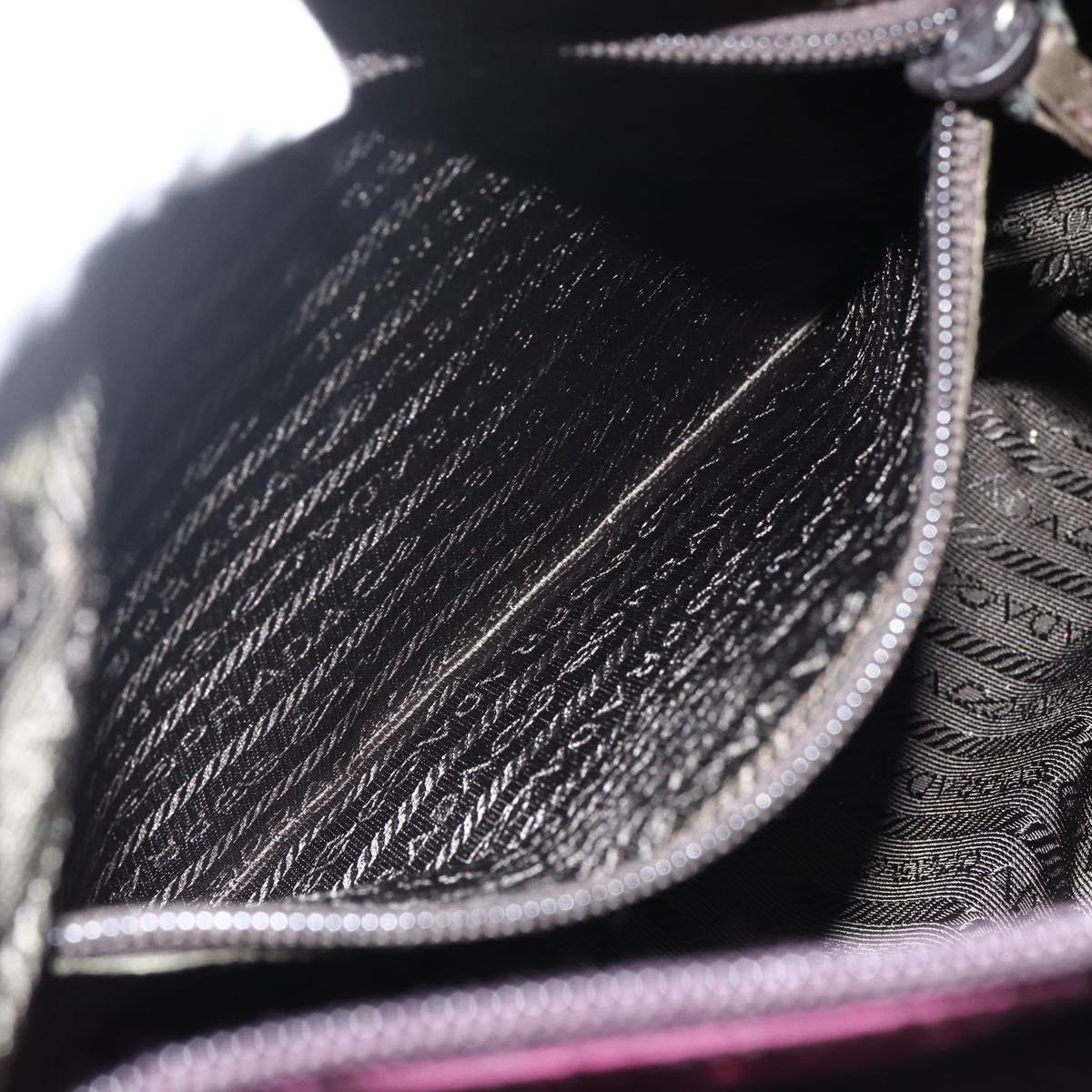 PRADA Shoulder Bag Nylon Purple Silver Auth 166221