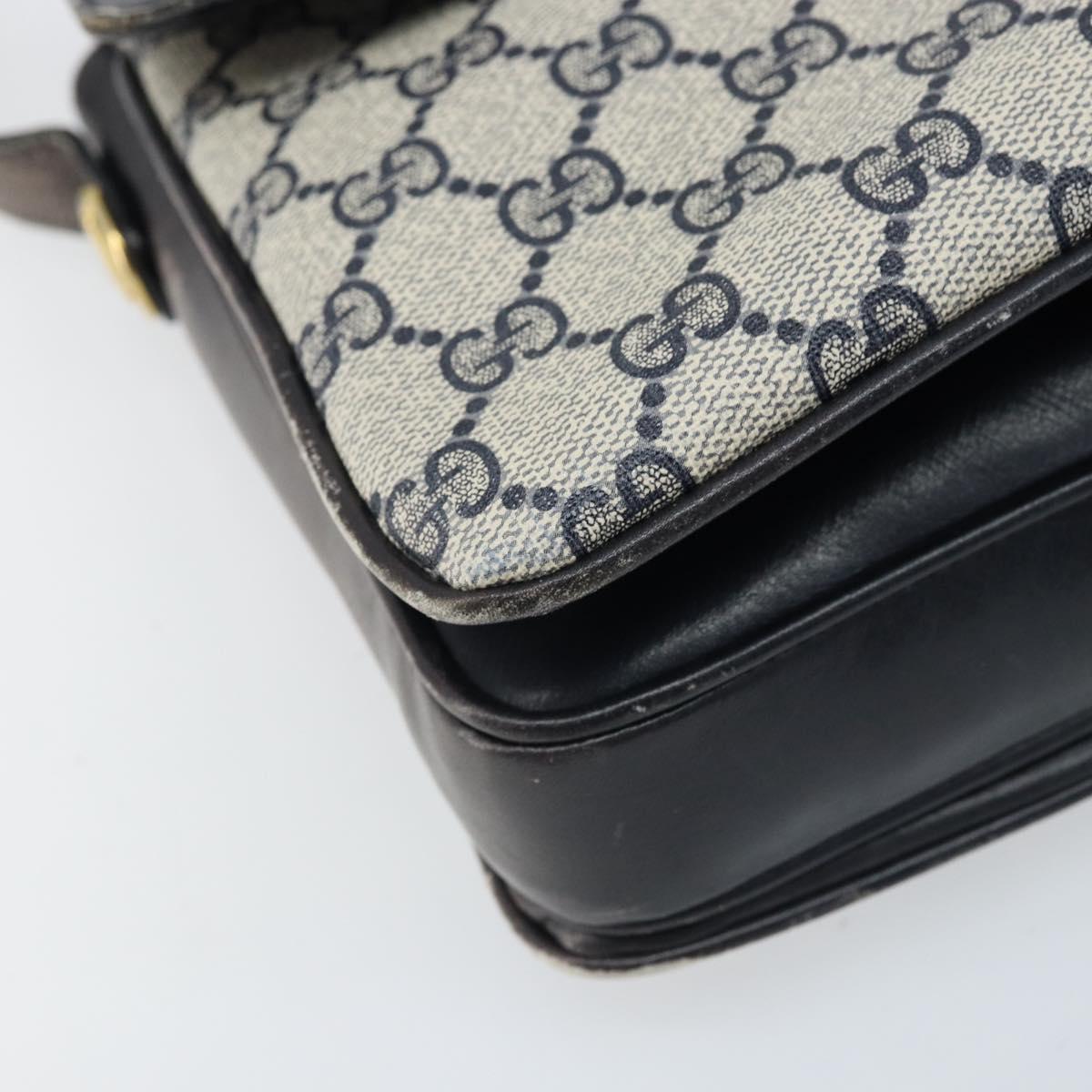 GUCCI GG Supreme Shoulder Bag PVC Navy Gold 001 16 4084 Auth 166222