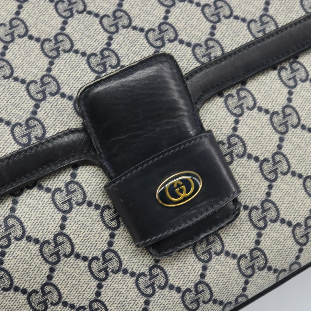 GUCCI GG Supreme Shoulder Bag PVC Navy Gold 001 16 4084 Auth 166222