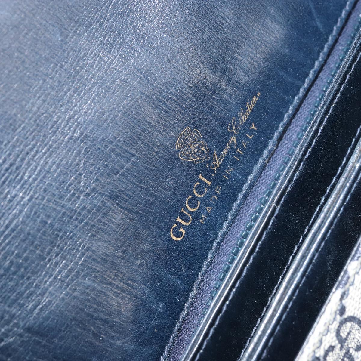GUCCI GG Supreme Shoulder Bag PVC Navy Gold 001 16 4084 Auth 166222
