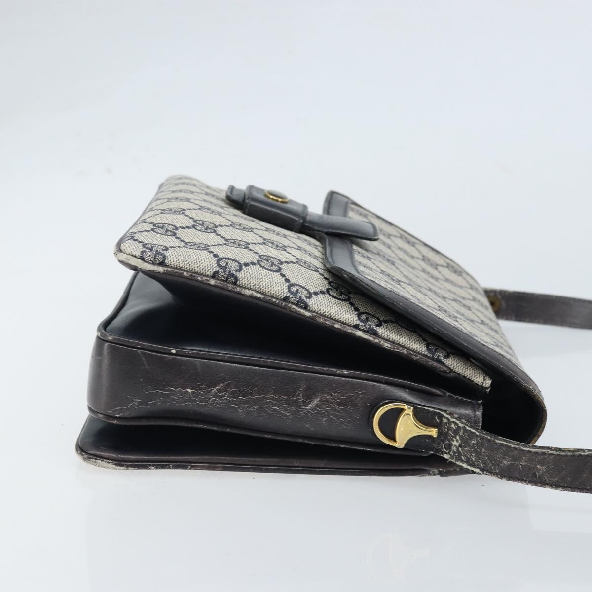 GUCCI GG Supreme Shoulder Bag PVC Navy Gold 001 16 4084 Auth 166222