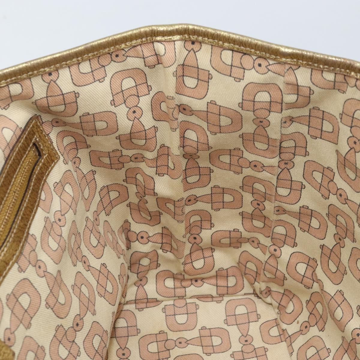 GUCCI GG Canvas Sherry Line Tote Bag Beige Gold 137396 Auth 166223